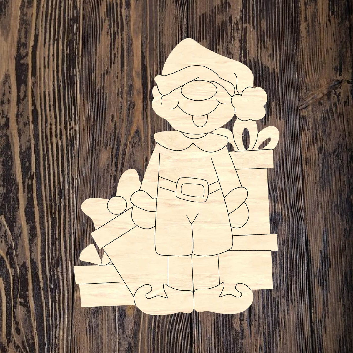 DOD Elf with Presents Home Creations Milling & Signage