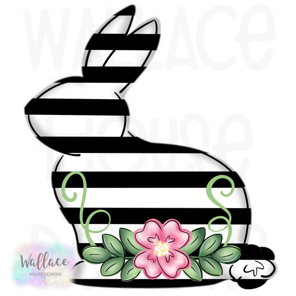 WHD Floral Bunny Silhouette