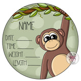 PCD Monkey Birth Announcement Round