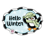 PCD Hello Winter Penguin Plaque