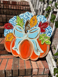 QMC Fall Leaf Floral Pumpkin