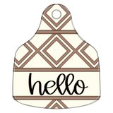 WHD Aztec Hello Cow Tag