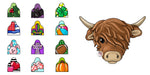 PCD Highland Cow With Tags Bundle