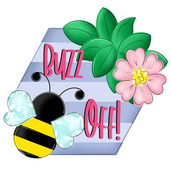 WHD Buzz Off Floral Bee Hexagon