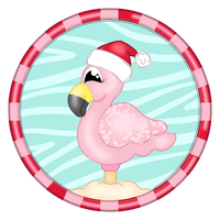 WHD Christmas Flamingo Round