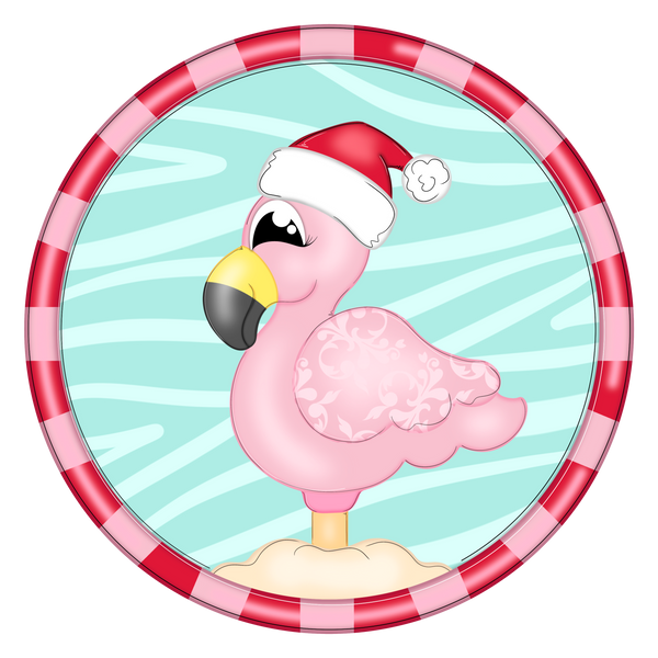 WHD Christmas Flamingo Round