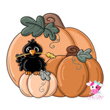 PCD Crow with Pumpkins