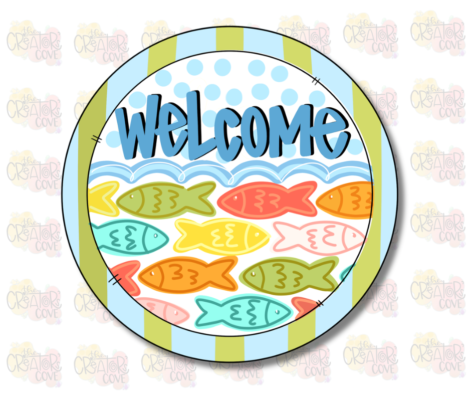 Welcome Tooffish ASH Welcome Fish Round – Home Creations Milling & Signage