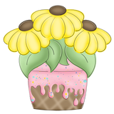 WHD Floral Ice Cream Cone Planter