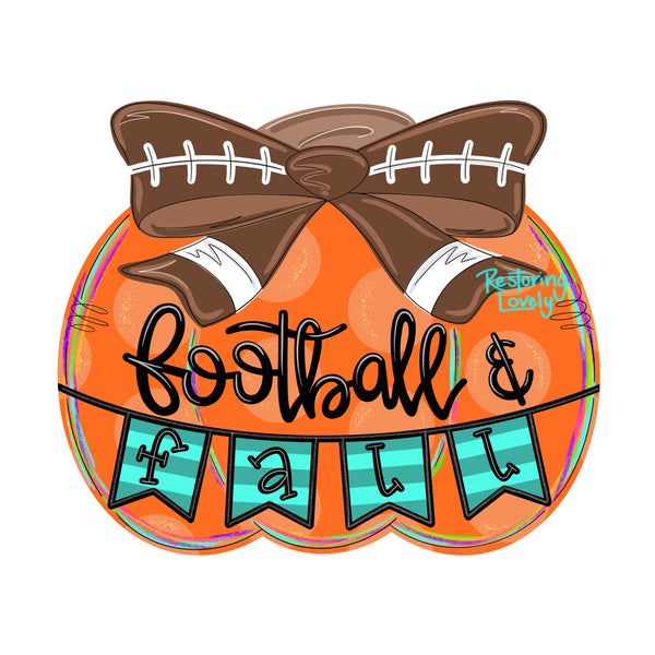 RLY Football and Fall Pumpkin Bow