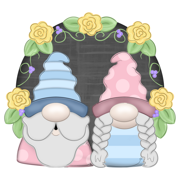 WHD Gnome and Gnomette Floral Wreath