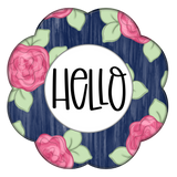 WHD Hello Floral Background Scalloped Frame