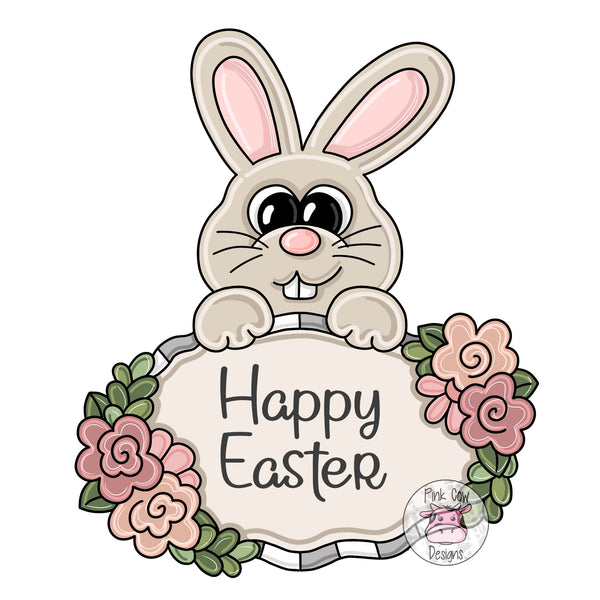 PCD Happy Easter Bunny with Sign