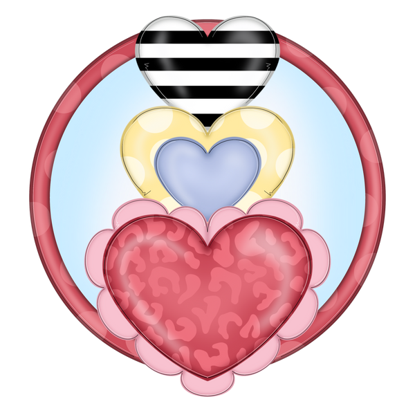 WHD Heart Trio Stack Round Frame