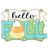 WHD Hello Fall Candy Corn Banner Frame