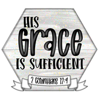 WHD His Grace Is Sufficient Banner Hexagon Frame