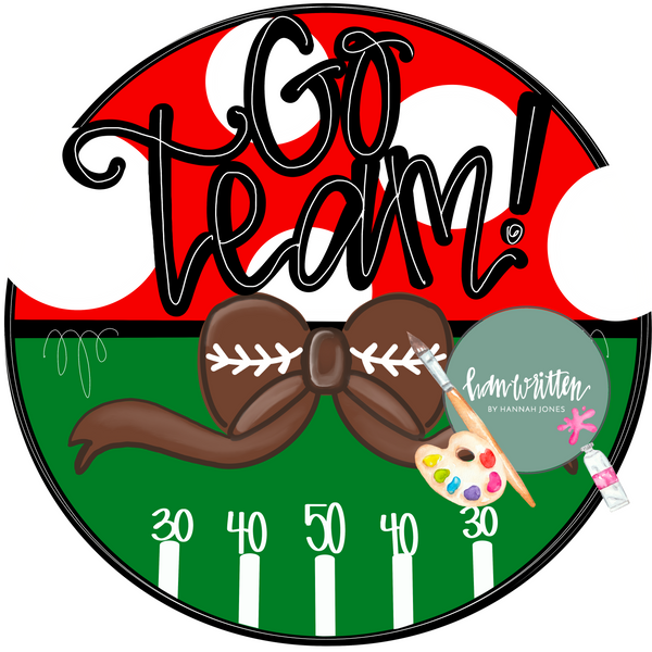 HHJ Go Team Football Bow