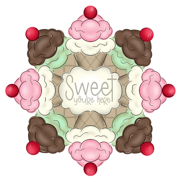 WHD Life Is Sweet Ice Cream Cone Wreath