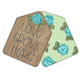 WHD Love Grows Here Double Tag Frame