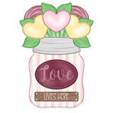 WHD Love Lives Here Heart Trio Mason Jar