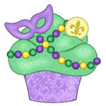 WHD Mardi Gras Mask Cupcake