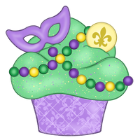 WHD Mardi Gras Mask Cupcake