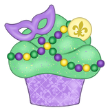 WHD Mardi Gras Mask Cupcake