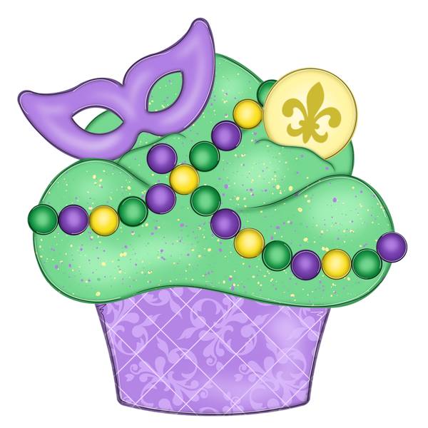 WHD Mardi Gras Mask Cupcake