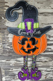QMC Pumpkin Witch Hat Ribbon Legs