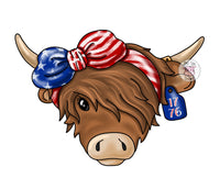 PCD Patriotic Highland Cow