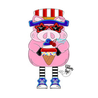 RLY Patriotic Ribbon Legs Pig