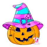 PCD Pumpkin With Witch Hat