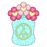 WHD Retro Peace Mason Jar