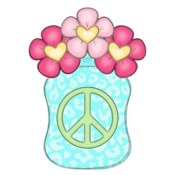 WHD Retro Peace Mason Jar