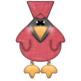 WHD Ribbon Legs Primitive Cardinal