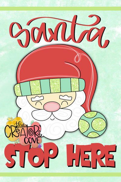 ASH Santa Head - Print Garden Flag