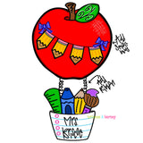 BRB School Apple Hot Air Balloon