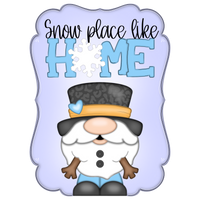 WHD Snow Place Like Home Snowman Gnome Frame