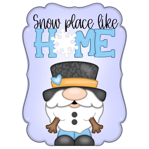 WHD Snow Place Like Home Snowman Gnome Frame