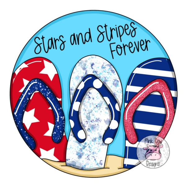 PCD Stars And Stripes Flip Flops