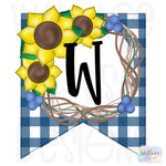 WHD Sunflower Trio Monogram Banner