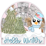 ASH Hello Winter Snowman Plaque