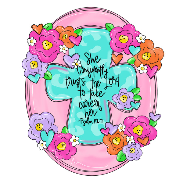 CRG Floral Cross Oval