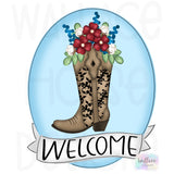 WHD Welcome Floral Boot Round
