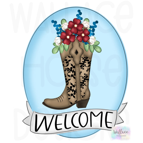 WHD Welcome Floral Boot Round