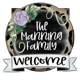 WHD Welcome Floral Quaterfoil Frame Banner