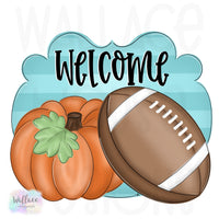 WHD Welcome Pumpkin Football Frame