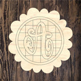 ABL Monogram Scallop Round