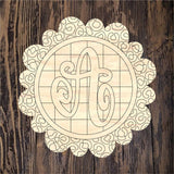 ABL Monogram Scallop Round With Print