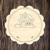 ASH Embroidery Hoop House Scallop Round